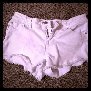 White jean shorts